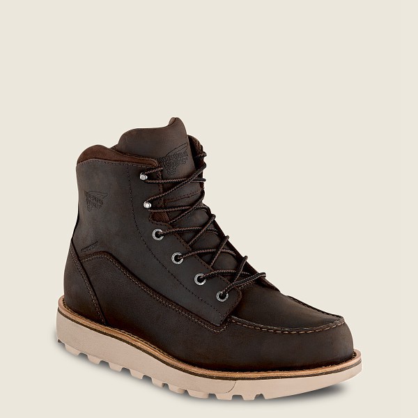 Red Wing Work Boots Dark Brown - Mens Traction Tred Lite - 6-inch Waterproof Soft Toe - 8143-GARLZ